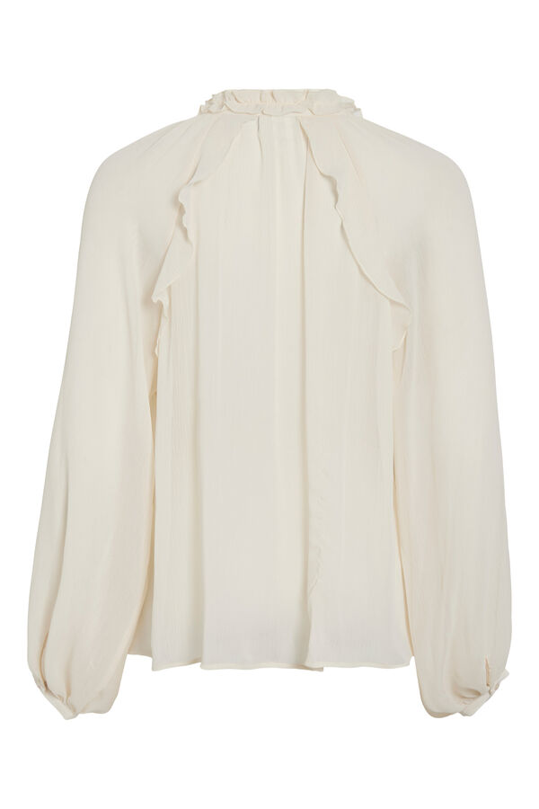 Vila Blusa fluida con volantes Marfil
