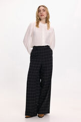 Vila Pantal&oacute;n de vestir de cuadros con viscosa Negro