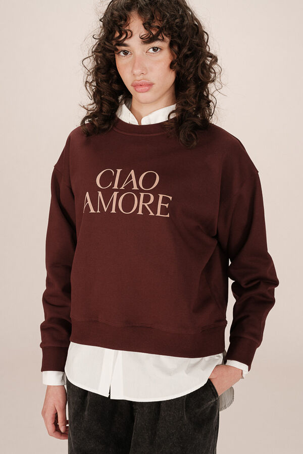 Grace & Mila Sudadera con mensaje Granate