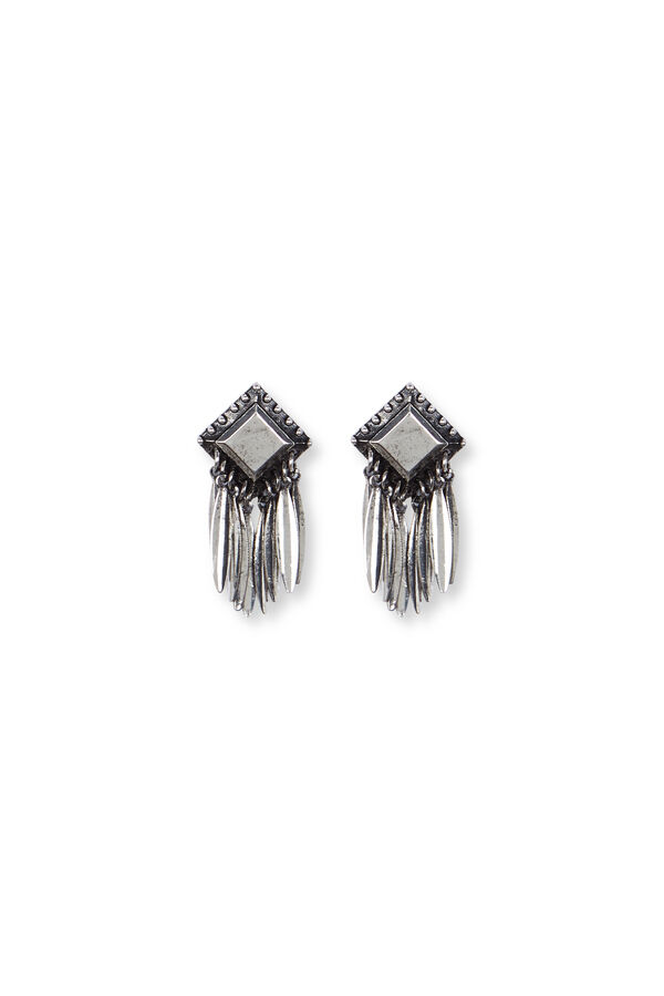Slowlove Pendientes espigas met&aacute;licas Gris