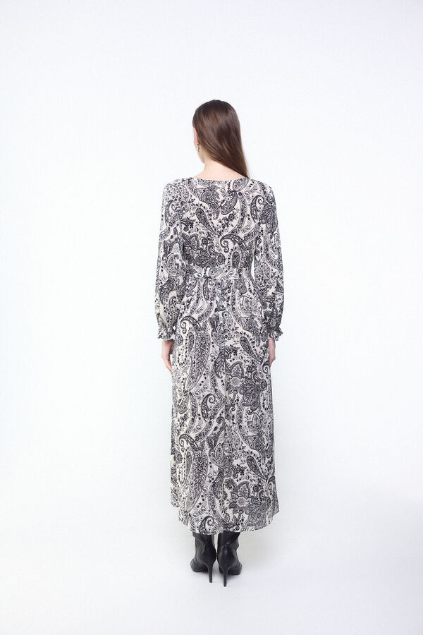 Slowlove Vestido fluido jacquard Estampado blanco