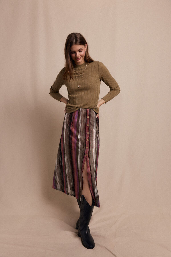 Slowlove Top punto estructura Kaki