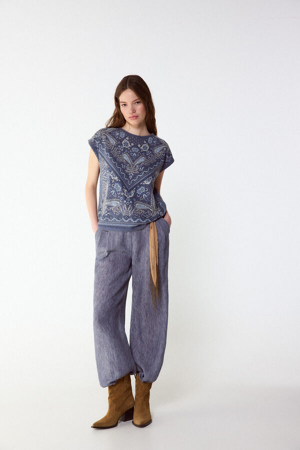 Slowlove Camiseta estampado bandana Azul marino