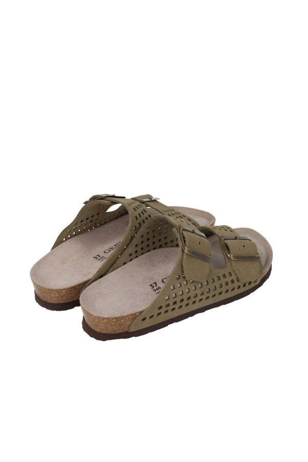 Genuins Sandalia de piel Kaki