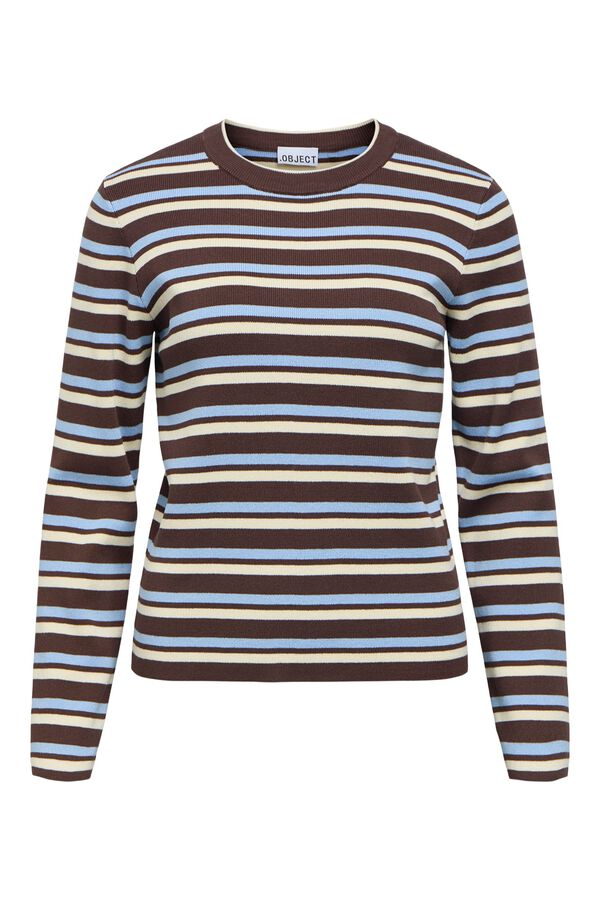 Object Jersey tacto suave rayas Marr&oacute;n oscuro