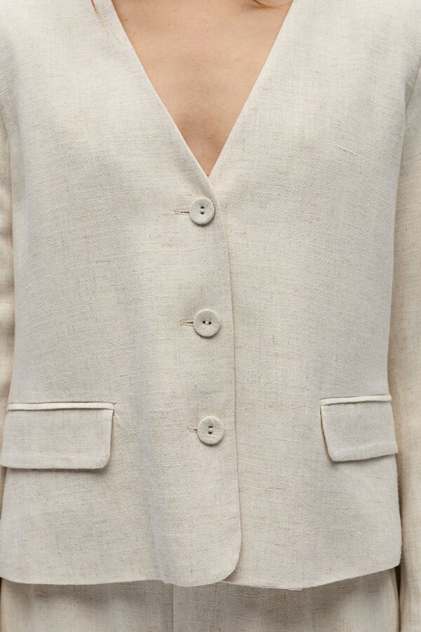 Object Blazer ligera lino Beige