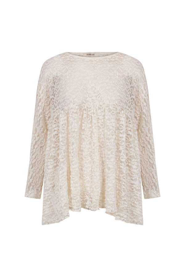 Slowlove Top encaje capa Marfil