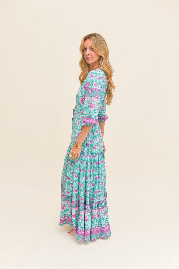 Jaase Vestido largo Tessa Estampado azul