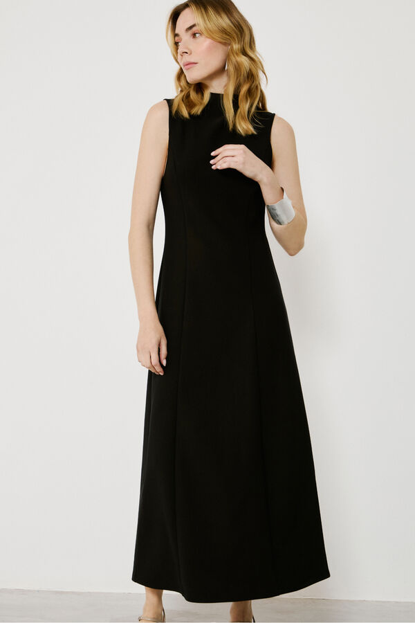 Vila Vestido midi sin mangas Negro