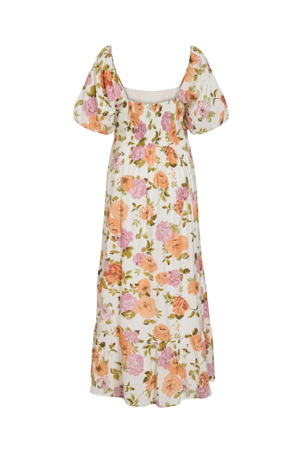 Vila Vestido largo estampado de viscosa Estampado blanco