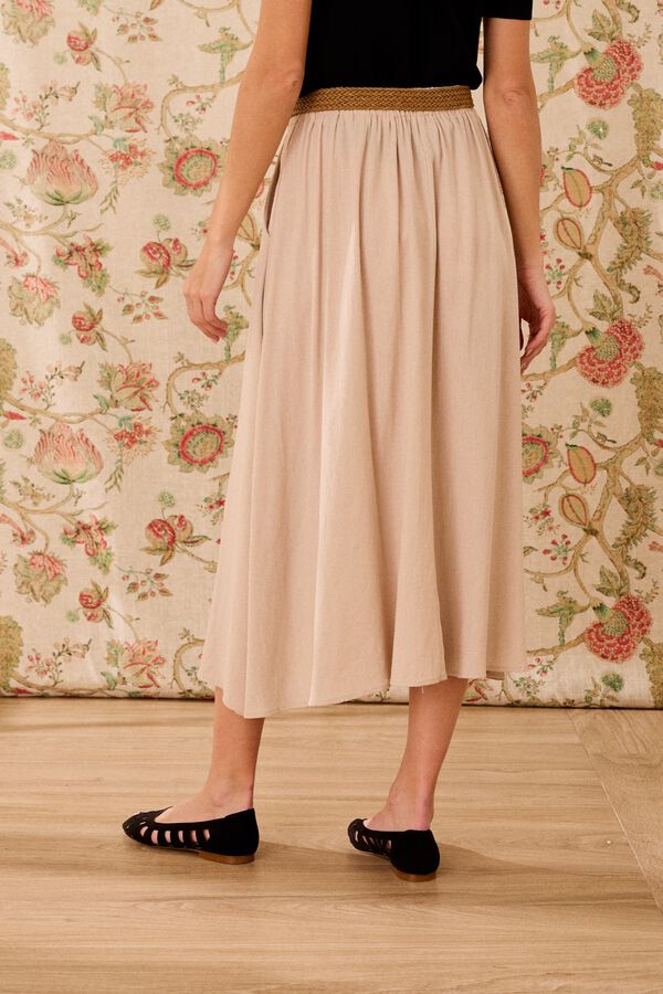 Pol&iacute;n Et Moi Falda lino Frida Beige
