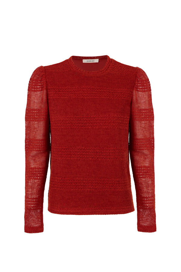 Slowlove Top manga larga estructura rústica Naranja