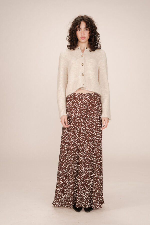 Grace & Mila Falda larga estampada Estampado marr&oacute;n