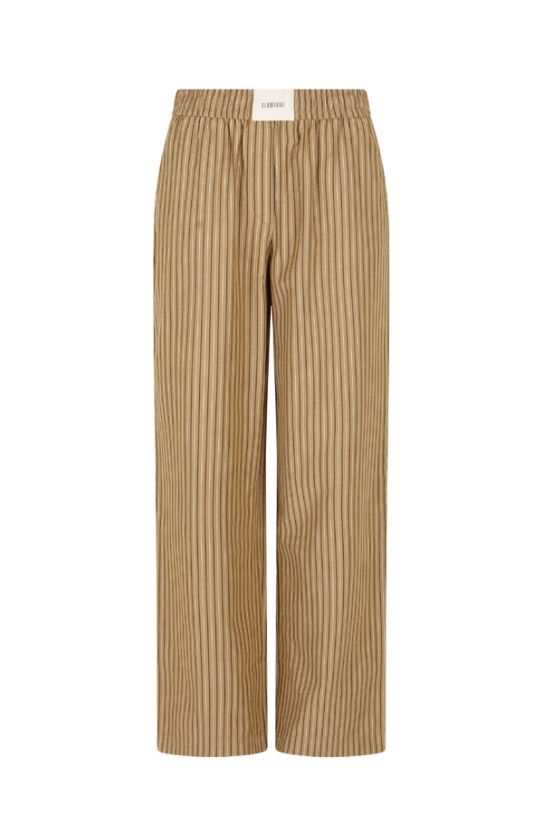 Slowlove Pantalón de rayas pijamero Estampado verde