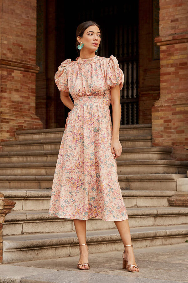 Pol&iacute;n Et Moi Vestido midi Teresa salmon Rosa