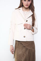 Slowlove Cazadora perforados en manga Beige