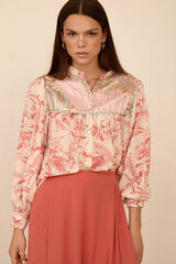 Meisie Blusa estampada bimateria Estampado blanco