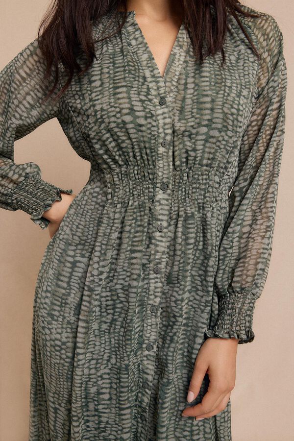 Slowlove Vestido estampado fluido Estampado verde