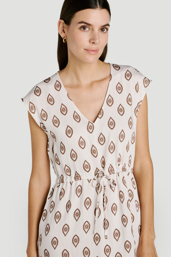 Vila Vestido midi estampado con viscosa Estampado blanco