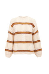 Slowlove Jersey punto perlado rayas Marfil