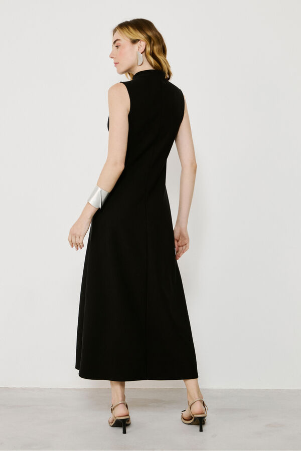 Vila Vestido midi sin mangas Negro