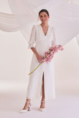 Pol&iacute;n Et Moi Vestido novia Liso Blanco