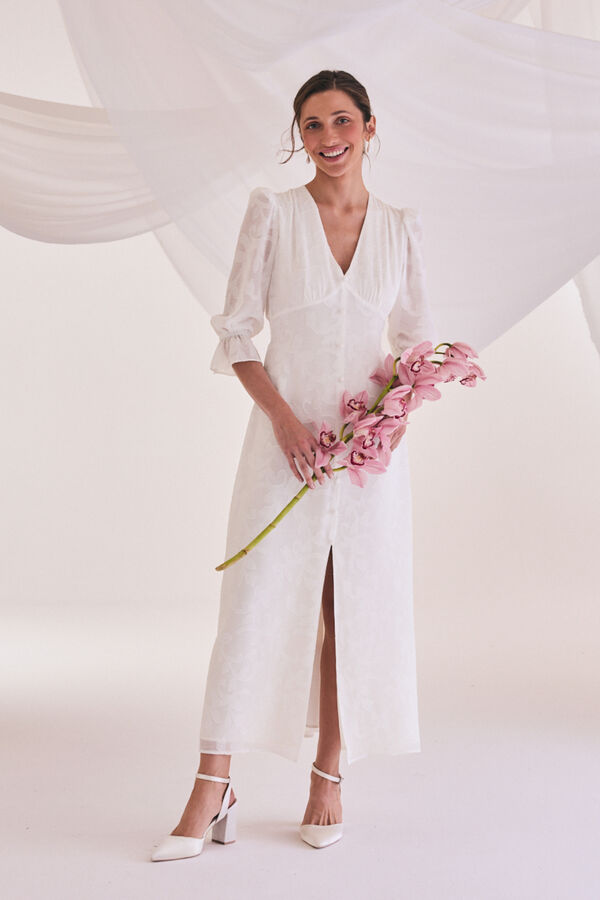 Pol&iacute;n Et Moi Vestido novia Liso Blanco