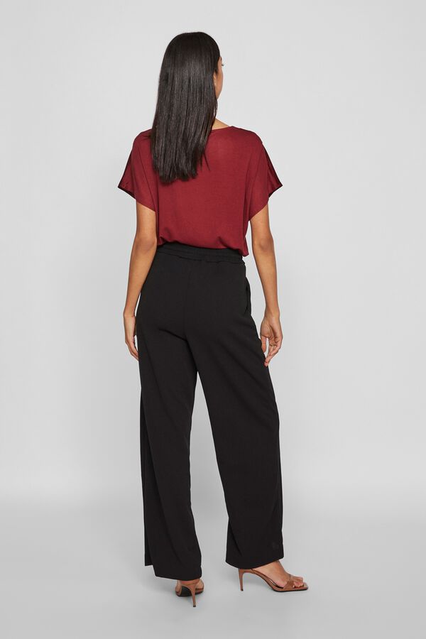 Vila Pantal&oacute;n fluido de pernera ancha Negro