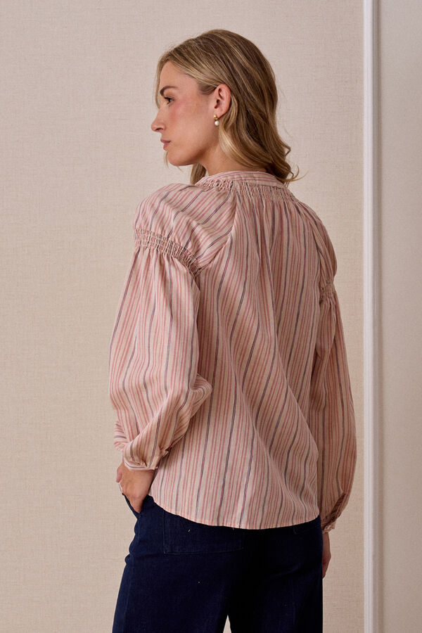 Pol&iacute;n Et Moi Blusa rayas lurex Rosa