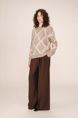 Grace & Mila Jersey básico con cuello redondo Beige