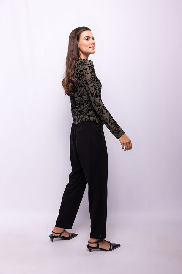 Object Top tejido flocado Gris oscuro