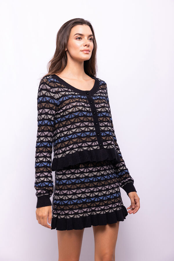 Object C&aacute;rdigan punto volante Negro