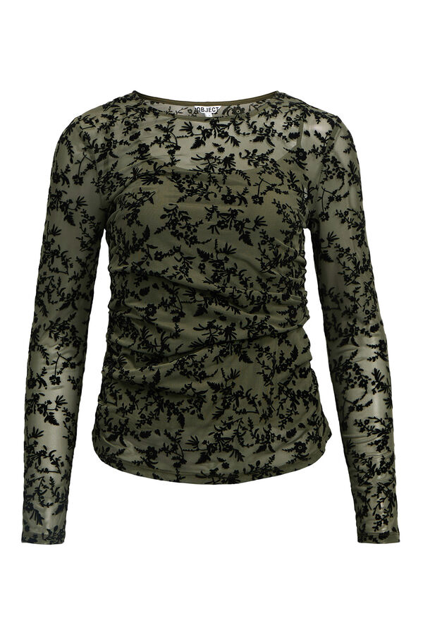 Object Top tejido flocado Gris oscuro