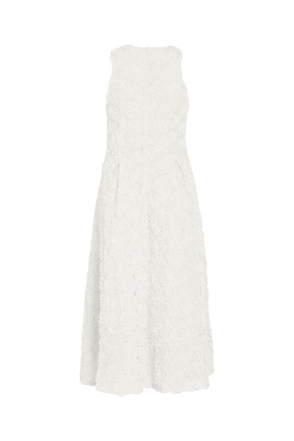 Vila Vestido midi con flores en tejido Blanco