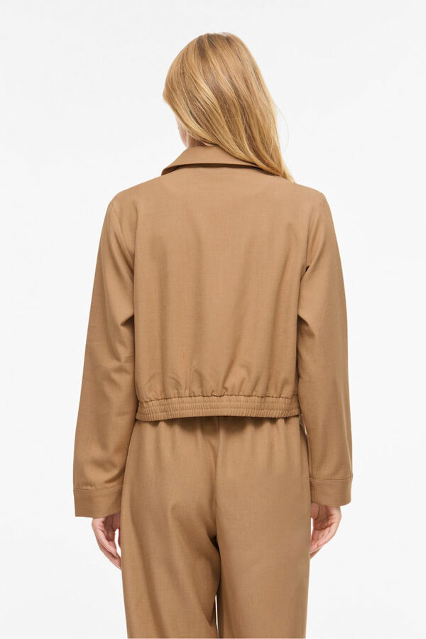 Vila Chaqueta bomber con cremallera Beige