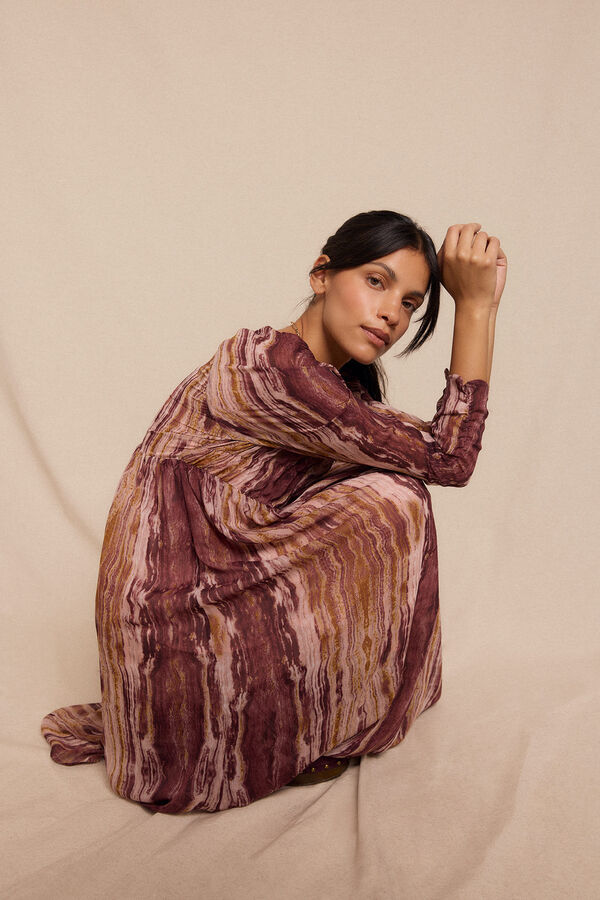 Slowlove Vestido estampado frunces Multicolor