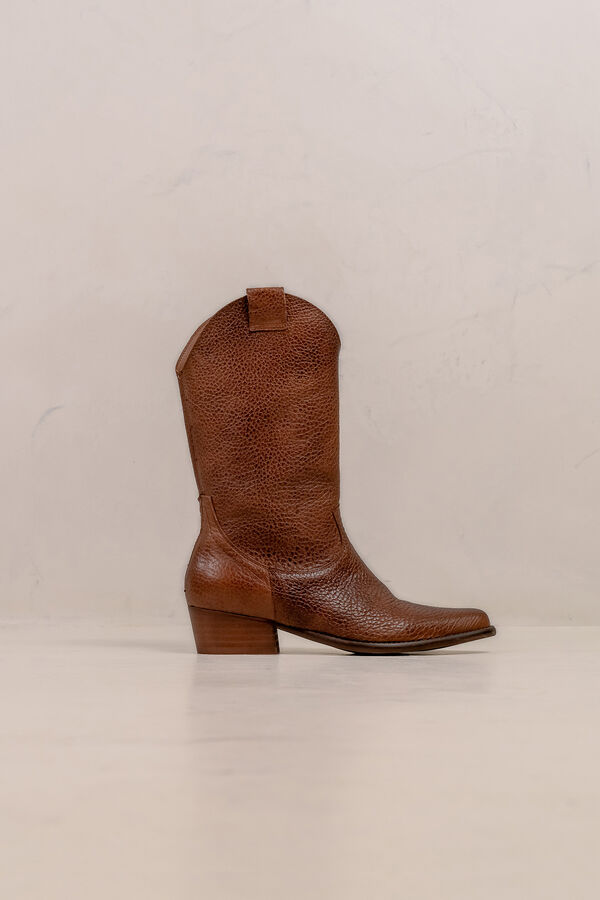 Bryan Stepwise Botas cowboy de piel Jandra Vintage Marr&oacute;n