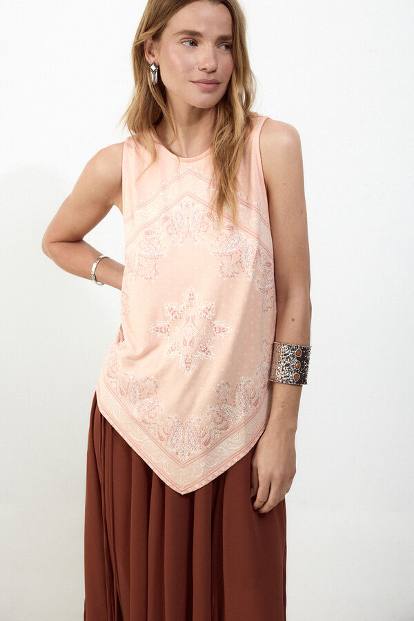 Slowlove Top tirantes detalle blonda Amarillo