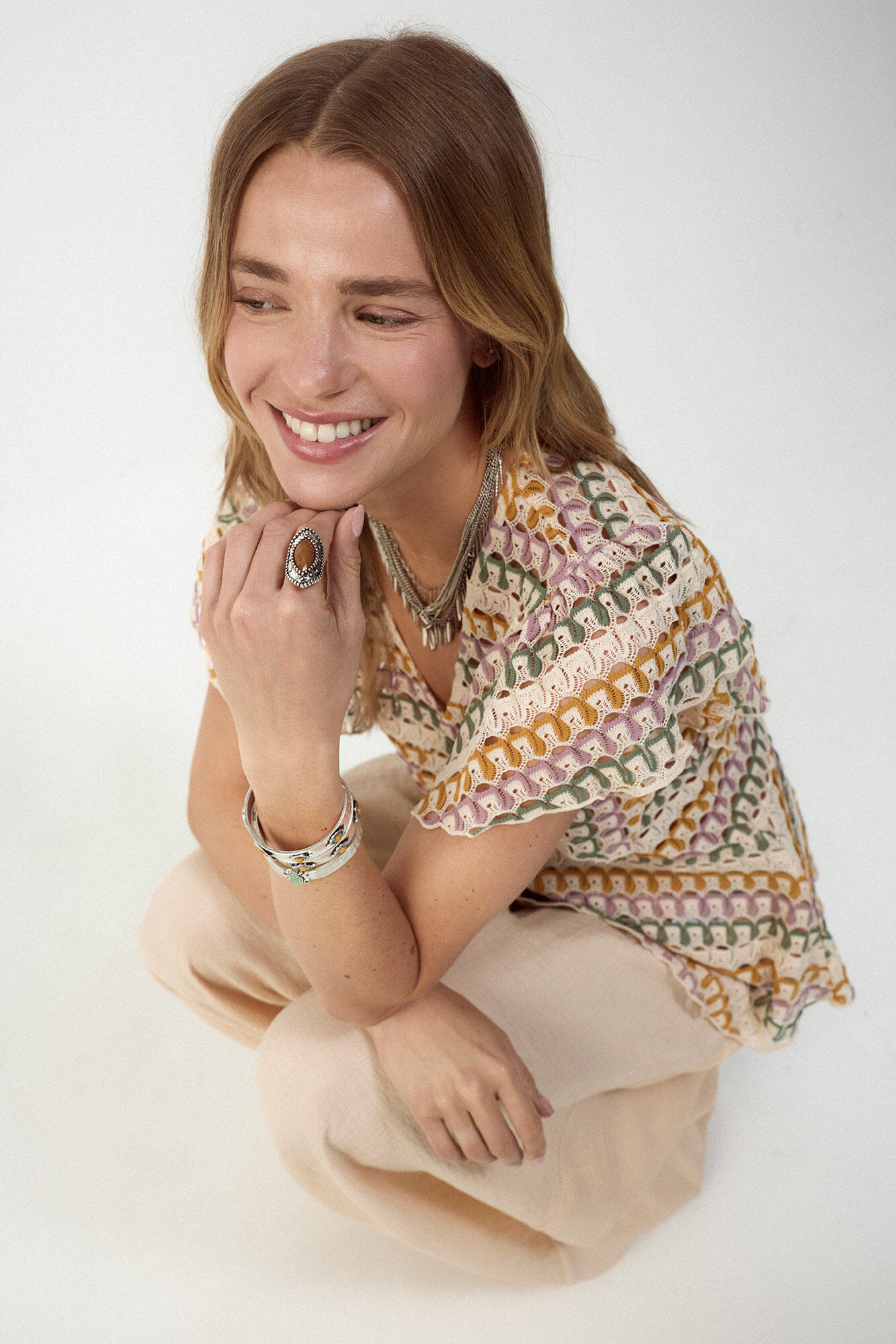 Slowlove Top estructura multicolor