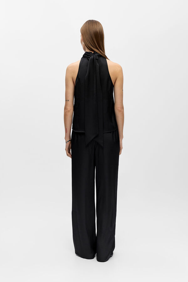 Object Top satinado lazada Negro