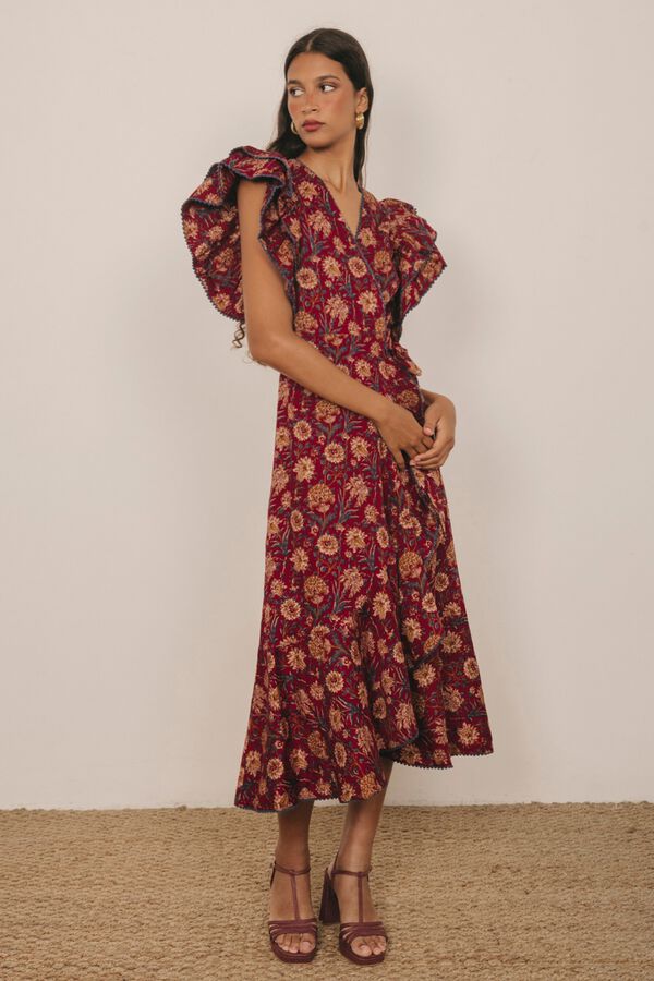 Cherubina Vestido Lolita Estampado granate