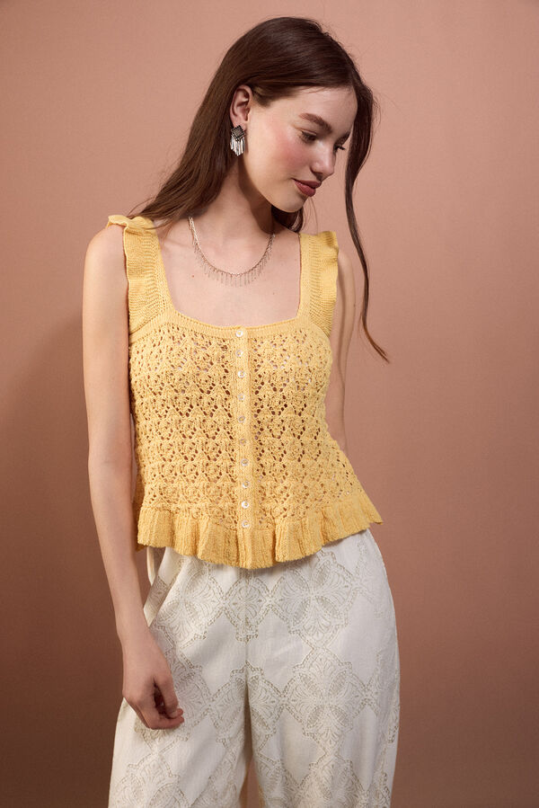 Slowlove Top punto tirantes Amarillo