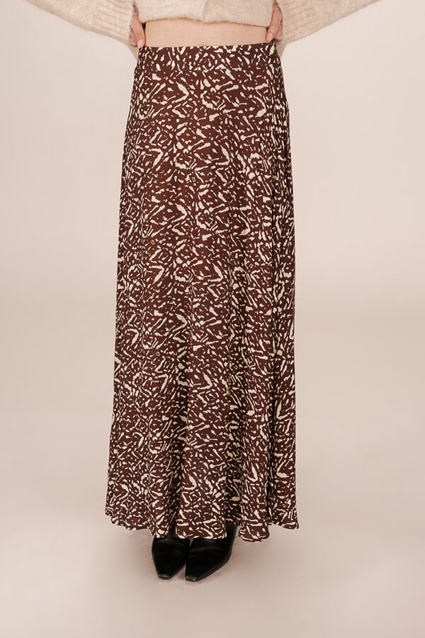 Grace & Mila Falda larga estampada Estampado marr&oacute;n
