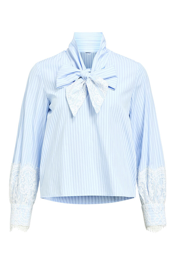 Object Blusa rayas encaje Azul