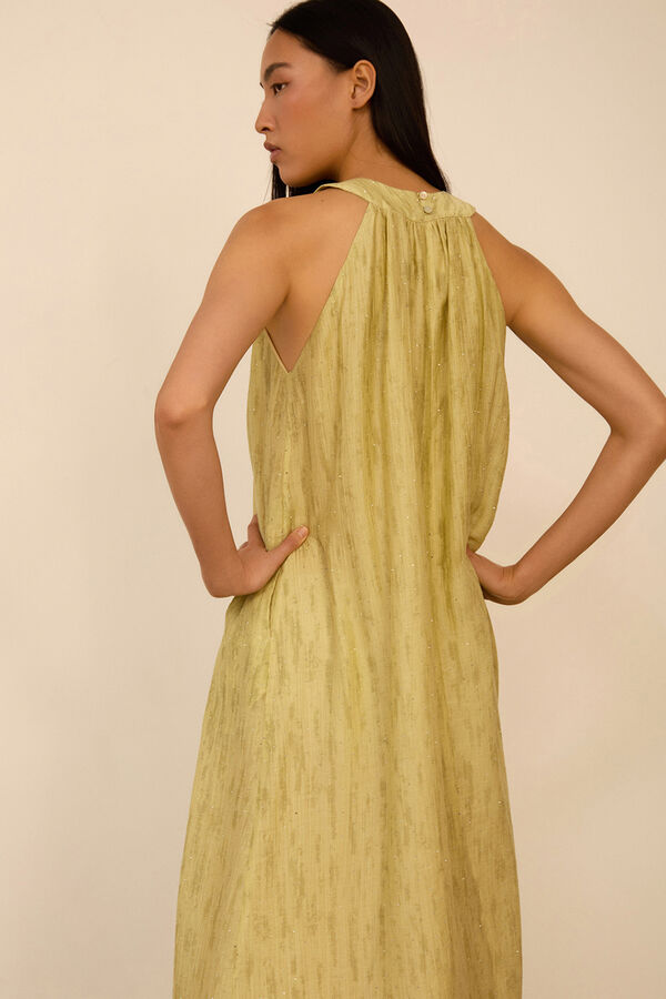 Meisie Vestido largo cuello halter Amarillo