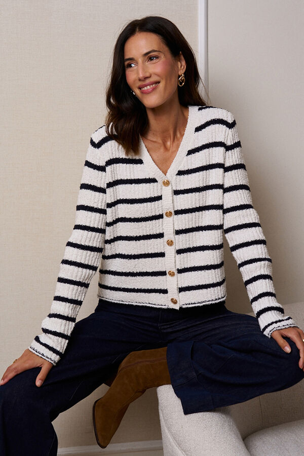 Pol&iacute;n Et Moi C&aacute;rdigan rayas Amelia Estampado blanco