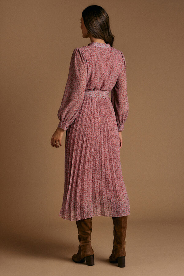 Pol&iacute;n Et Moi Vestido flores Malva Rosa