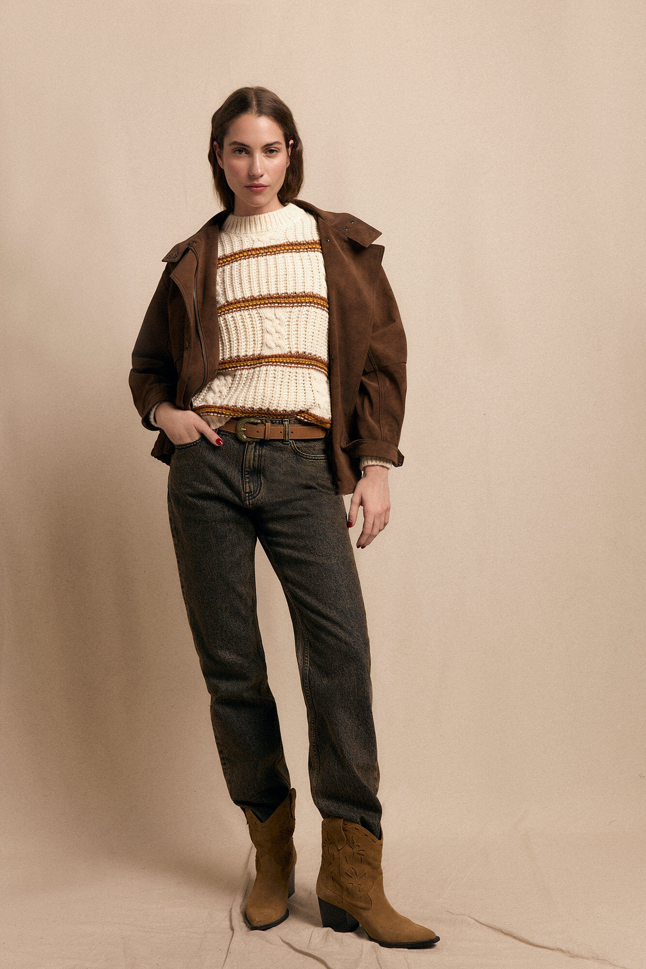 Slowlove Jersey punto perlado rayas