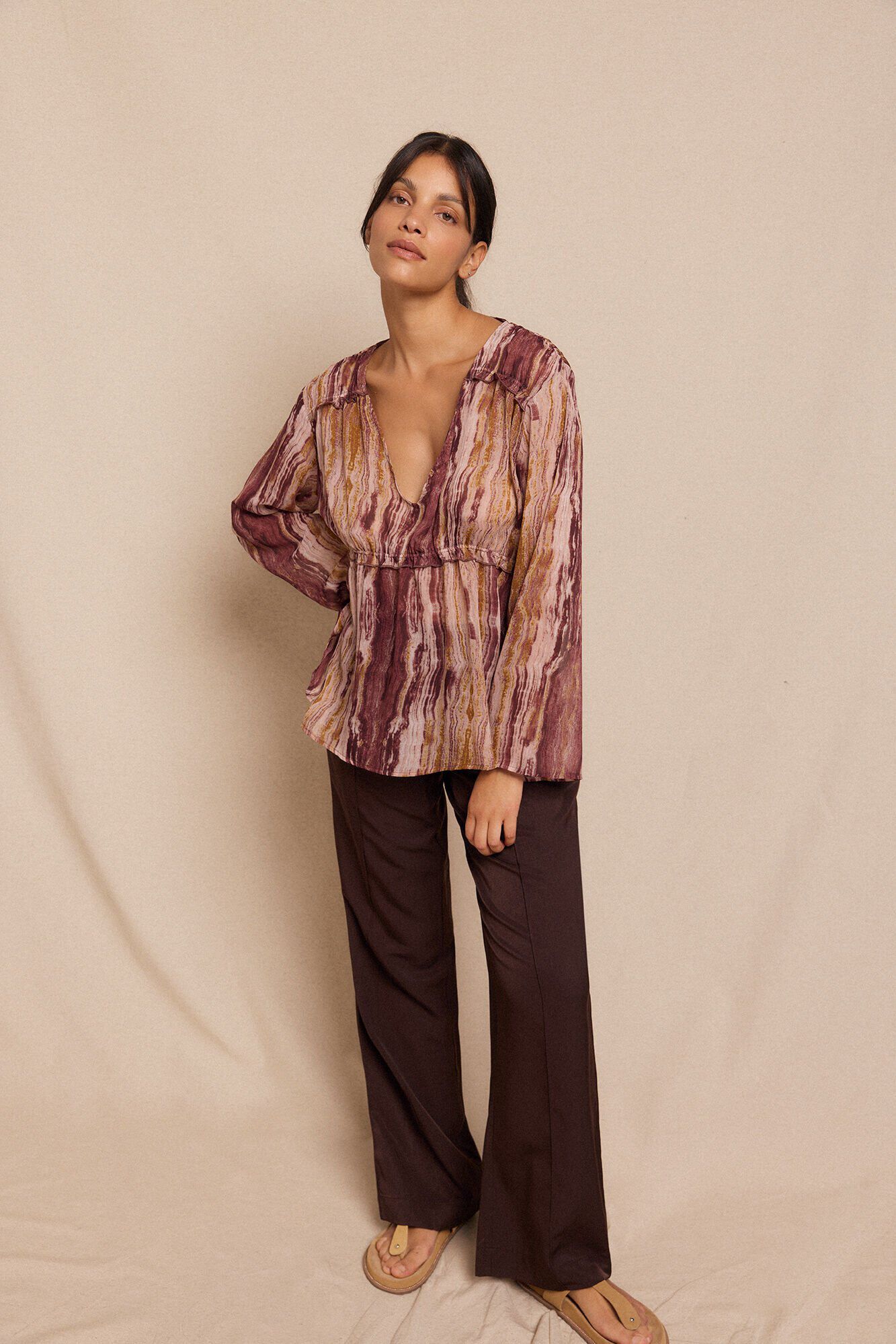 Slowlove Blusa asimetrica