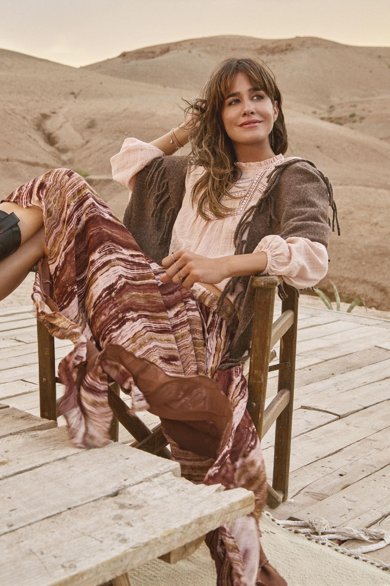 Slowlove Falda midi estampada